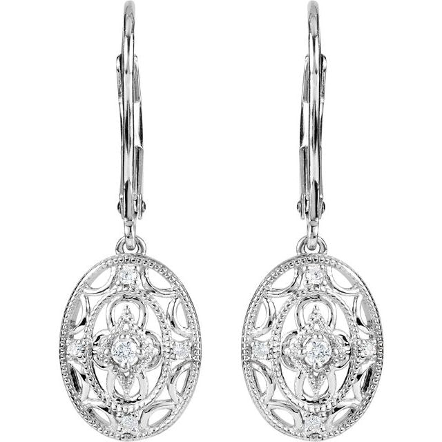 Round 1/10 CTW Natural Diamond Lever Back Earrings