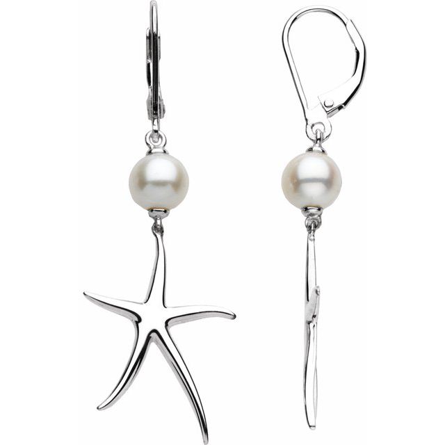 Cultured White Freshwater Pearl Earrings