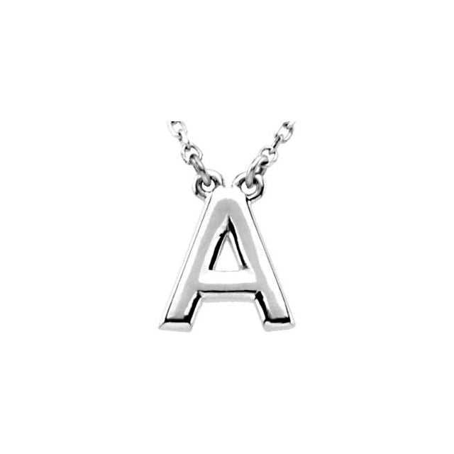 Block Initial A Necklace