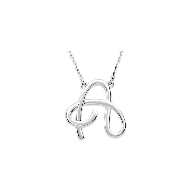Script Initial A Necklace