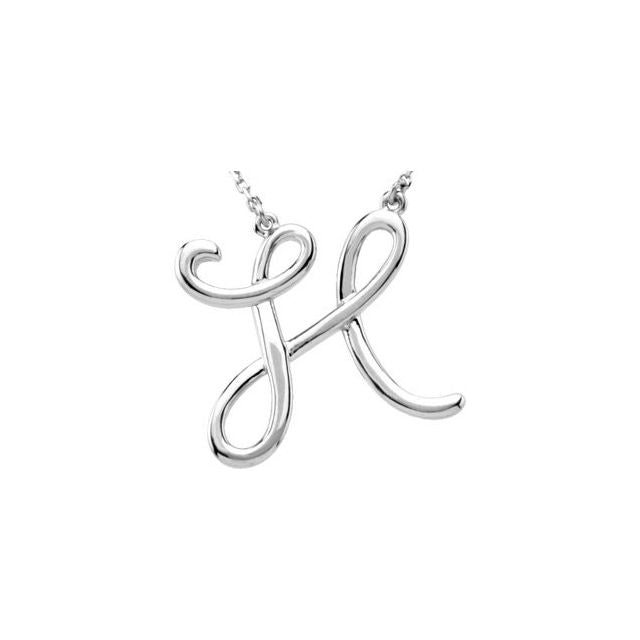 Script Initial A Necklace