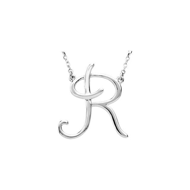 Script Initial A Necklace