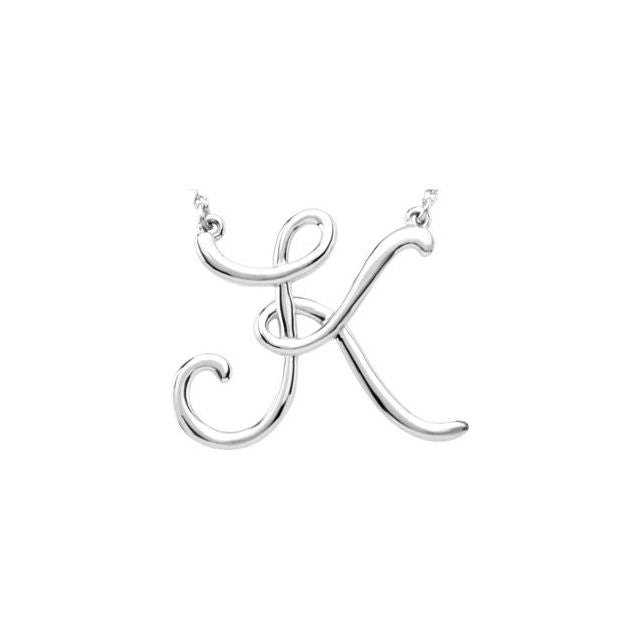 Script Initial A Necklace