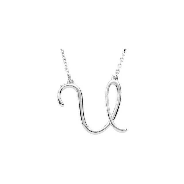 Script Initial A Necklace
