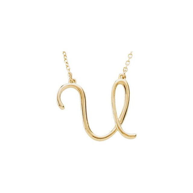 Script Initial A Necklace