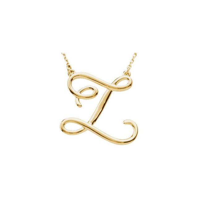 Script Initial A Necklace