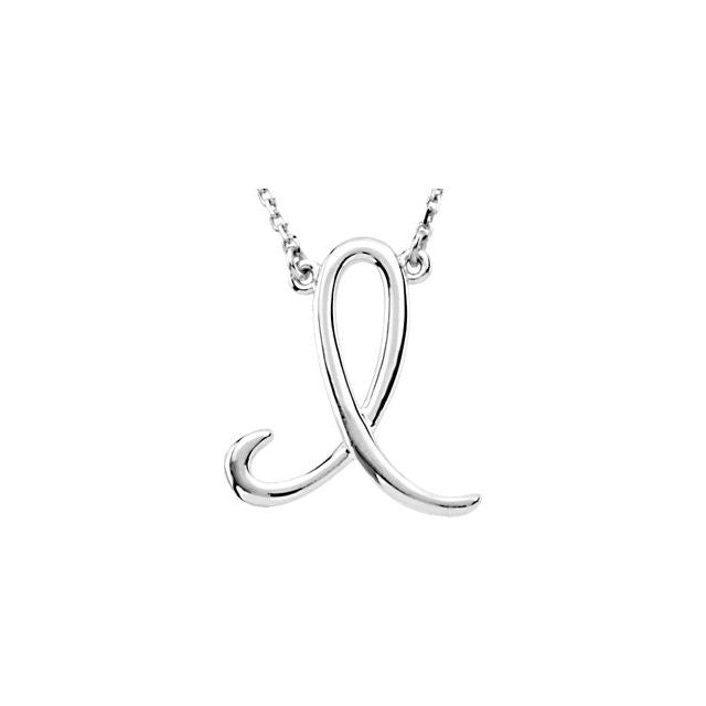 Script Initial A Necklace