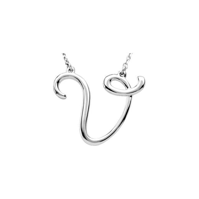 Script Initial A Necklace