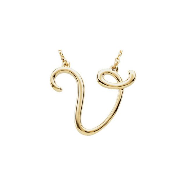 Script Initial A Necklace