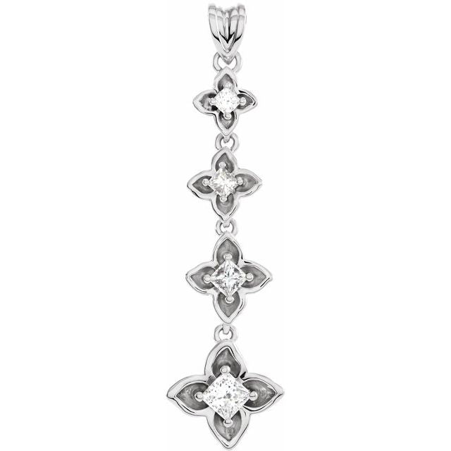 1/2 CTW Natural Diamond Journey Floral Pendant