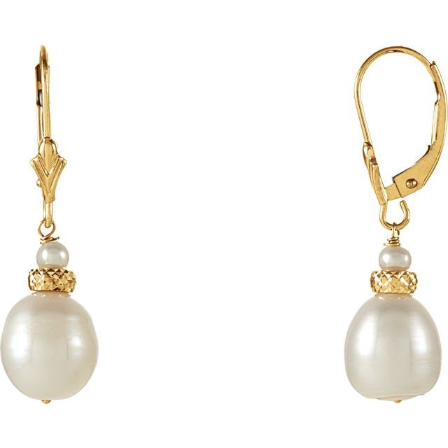 Cultured White Freshwater Pearl Earrings