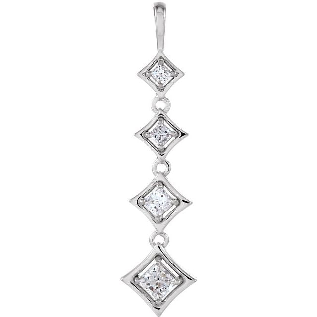 1/2 CTW Natural Diamond Journey Graduated Pendant