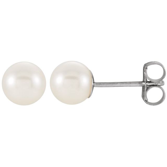 5-5.5mm Cultured White Freshwater Pearl Earrings