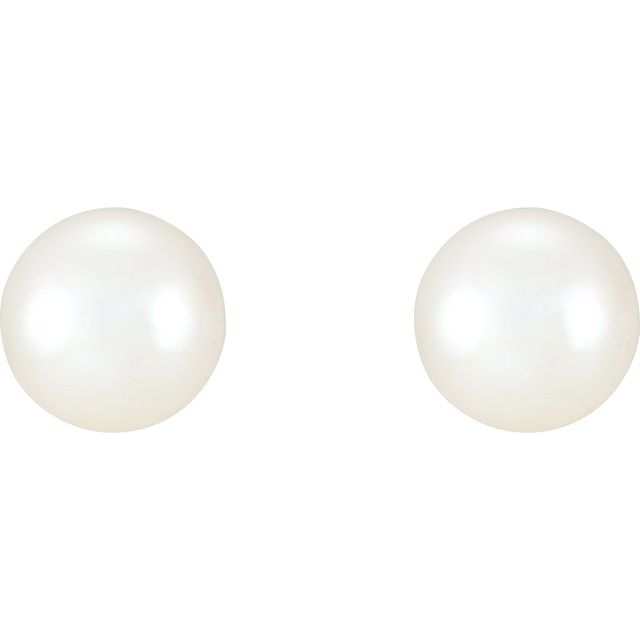 8-8.5mm Cultured White Freshwater Pearl Earrings
