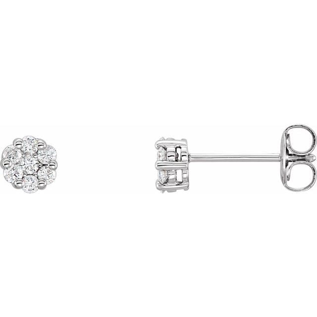 Round 1/4 CTW Natural Diamond Cluster Earrings