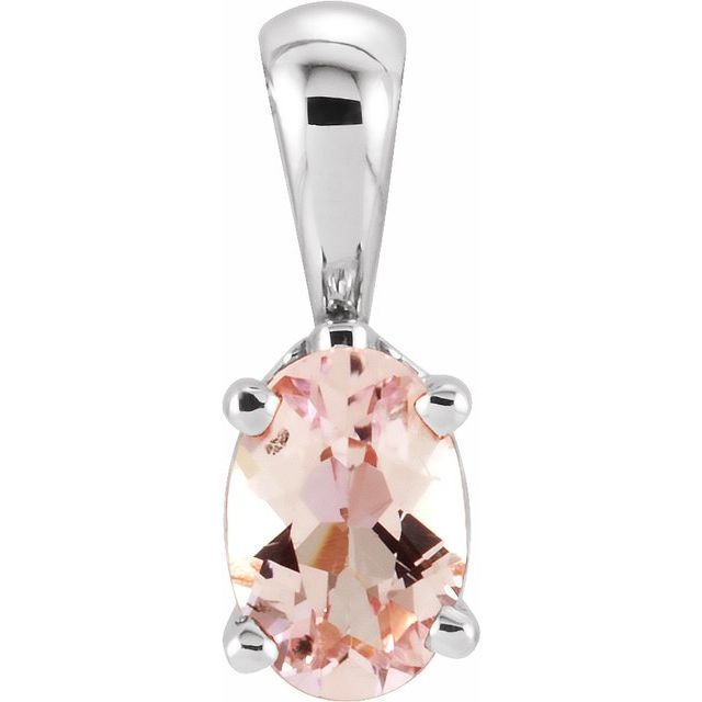 Oval Natural Pink Morganite Pendant