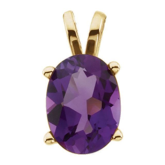 Oval Natural Amethyst Pendant