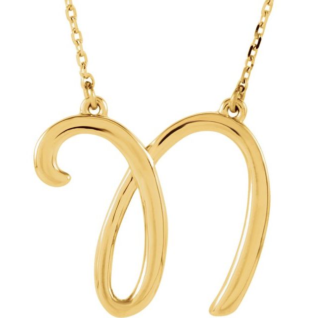 Script Initial A Necklace