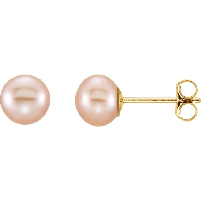 5-6mm Cultured Pink Freshwater Pearl Earrings