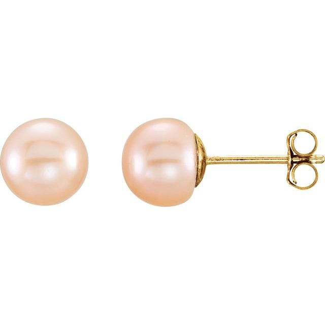 6-7mm Cultured Pink Freshwater Pearl Earrings