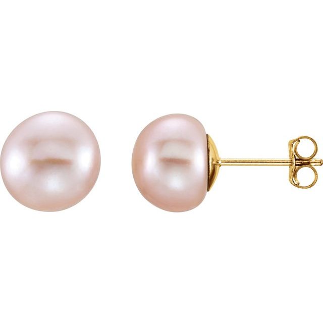 8-9mm Cultured Pink Freshwater Pearl Earrings