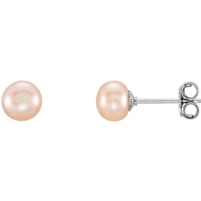 5-6mm Cultured Pink Freshwater Pearl Earrings