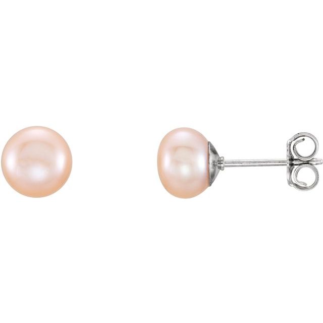6-7mm Cultured Pink Freshwater Pearl Earrings