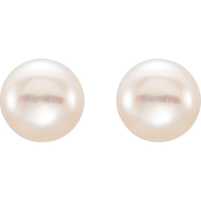 5-6mm Cultured White Freshwater Pearl Earrings