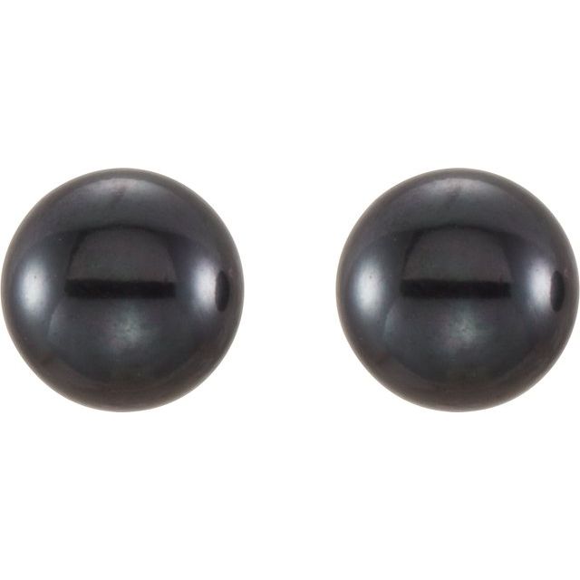 5-6mm Cultured Black Freshwater Pearl Earrings