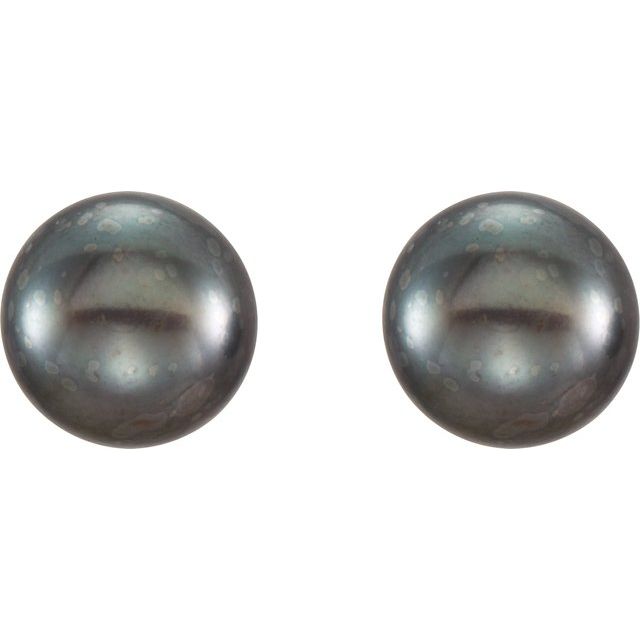 6-7mm Cultured Black Freshwater Pearl Earrings