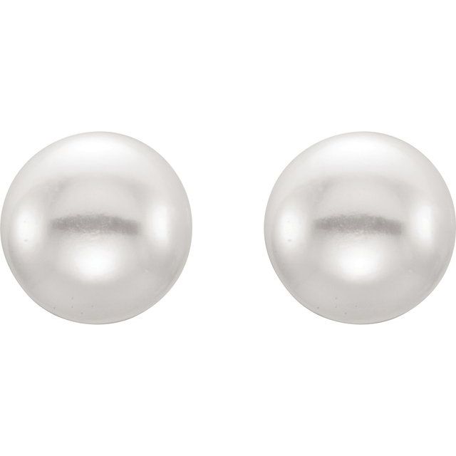 7-8mm Cultured White Freshwater Pearl Earrings
