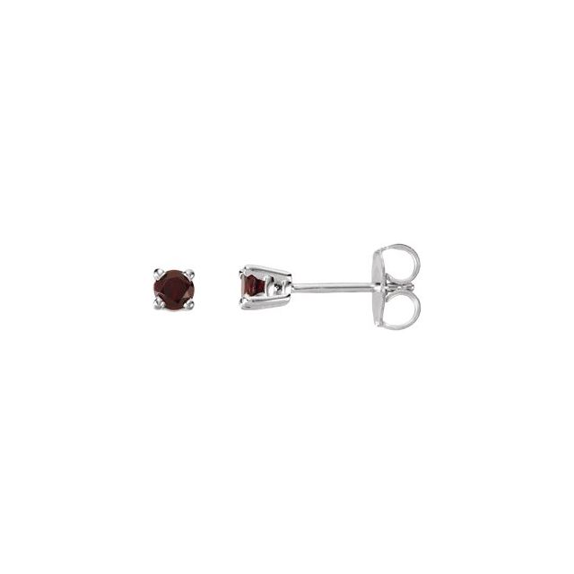 Round 3mm Natural Mozambique Garnet Earrings