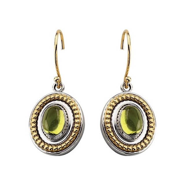 Oval Natural Peridot Earrings