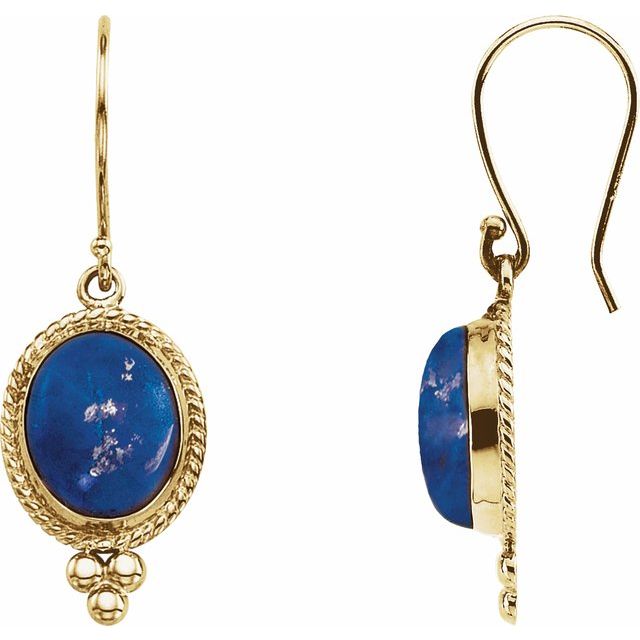 Oval Natural Lapis Earring