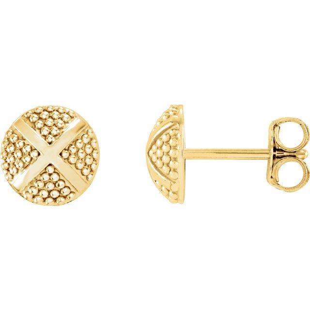 Granulated X Stud Earrings