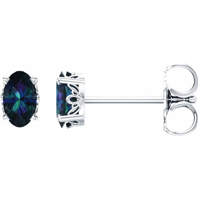 Oval Lab-Grown Alexandrite Earrings