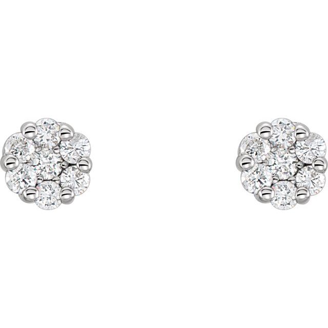 Round 1/4 CTW Natural Diamond Cluster Earrings