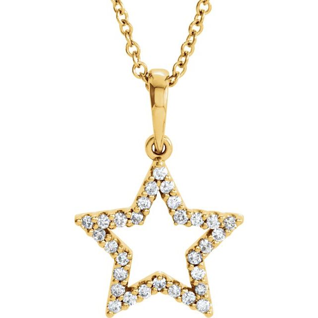 Round 1/8 CTW Diamond Petite Star Necklace
