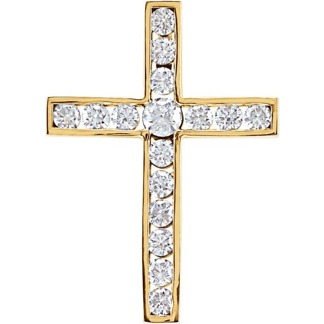 1/3 CTW Diamond 20.4x14.9mm Cross Pendant