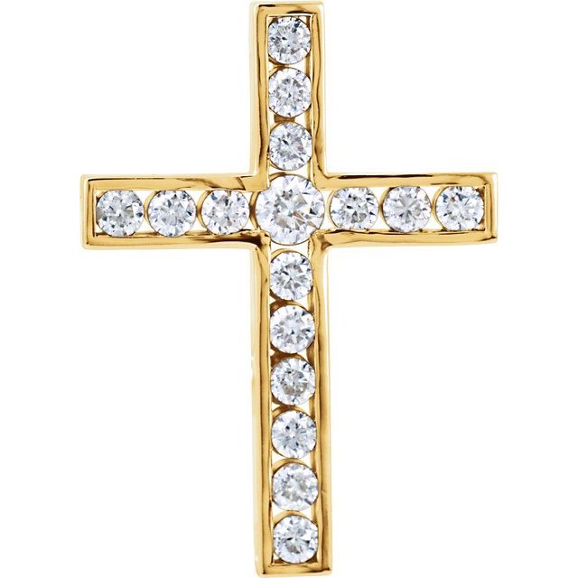 1/3 CTW Diamond 20.4x14.9mm Cross Pendant