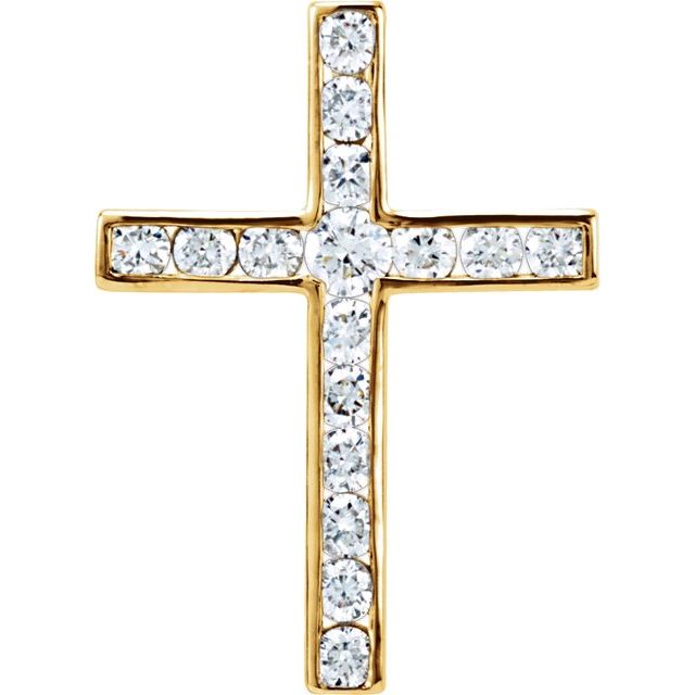 1/3 CTW Diamond 20.4x14.9mm Cross Pendant