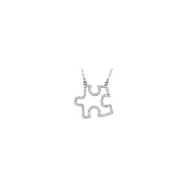 1/4 CTW Natural Diamond Puzzle Piece 16 1/2" Necklace