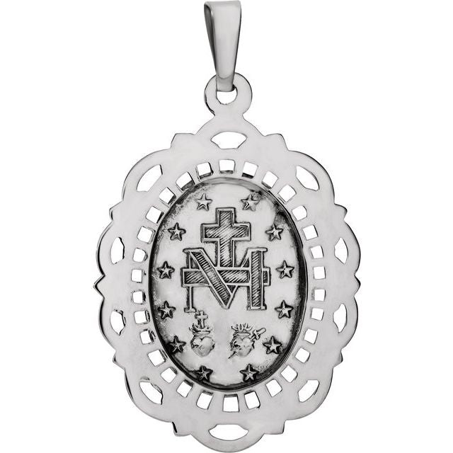 25x18mm Oval Filigree Miraculous Medal