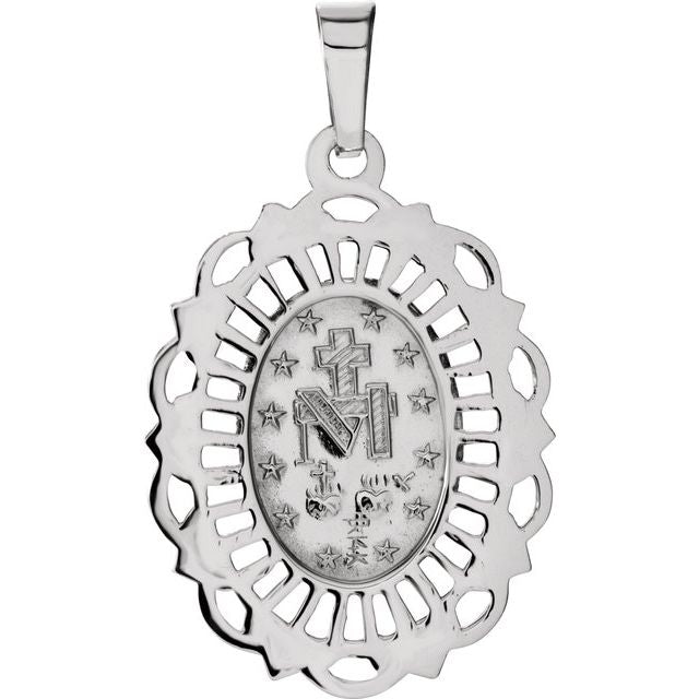 25x18mm Oval Filigree Miraculous Medal