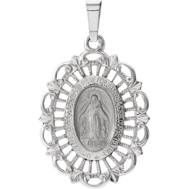 25x18mm Oval Filigree Miraculous Medal