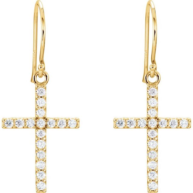 Round 1/2 CTW Natural Diamond Cross Earrings
