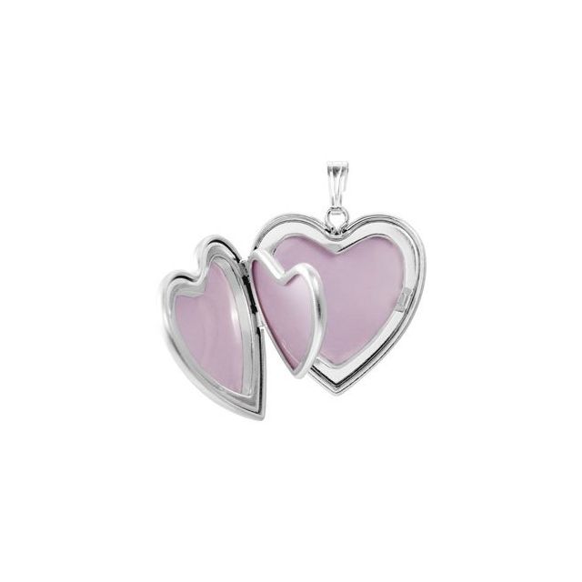 25.2x23.7mm Heart Locket with Cross