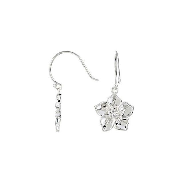 Round .03 CTW Natural Diamond Forget Me Not Earring