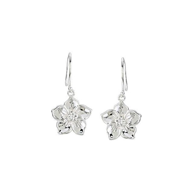 Round .03 CTW Natural Diamond Forget Me Not Earring