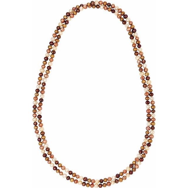 Cultured Dyed Chocolate Freshwater Pearl Rope 72" Necklace